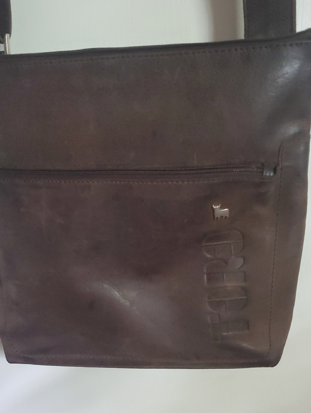 Del Toro Brown Leather Messenger Crossbody Bag - Picture 3 of 5